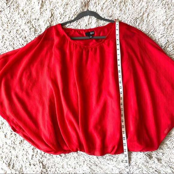 *SOLD*a.n.a (A New Approach) Red Dolman Blouse - Picture 6 of 7